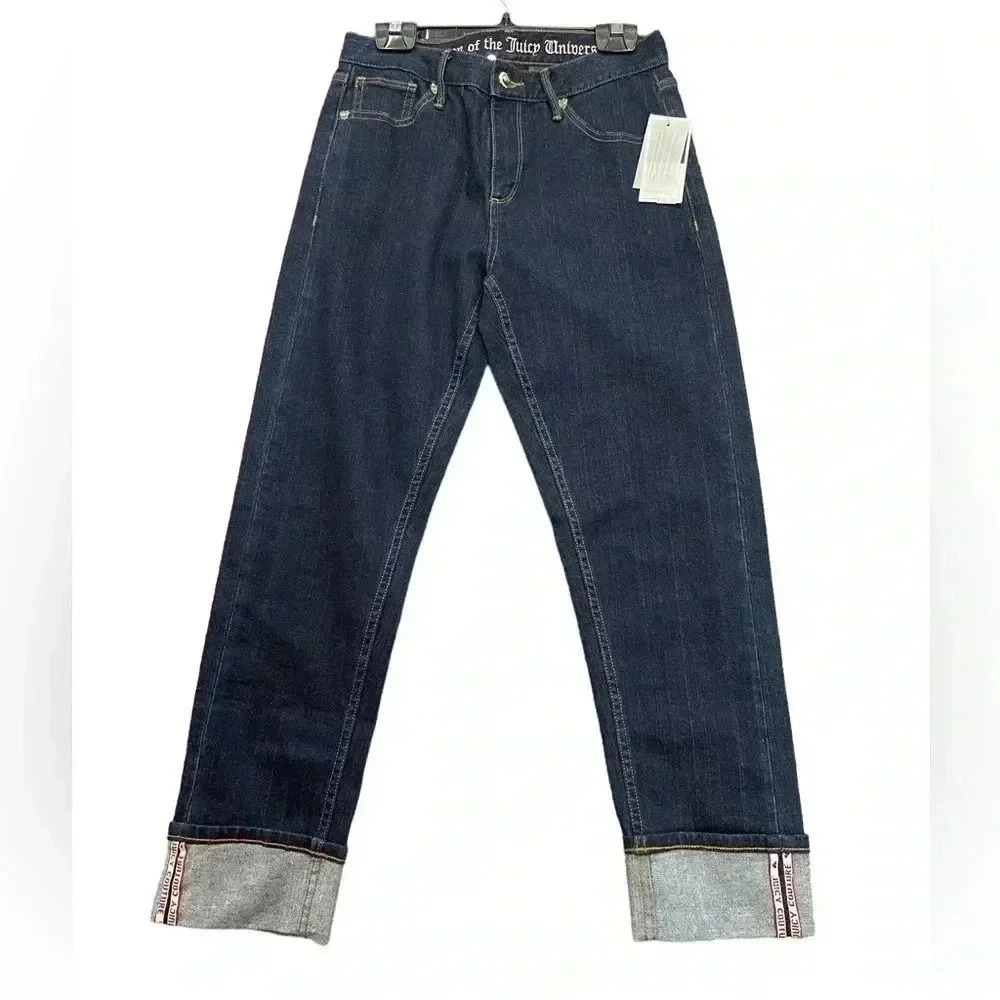 Juicy Couture Y2K Rare Black Label Mid Rise Ankle Straight Jeans Size 27